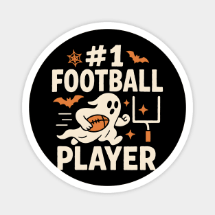 #1 Football Player Funny Halloween Ghost Gift Magnet